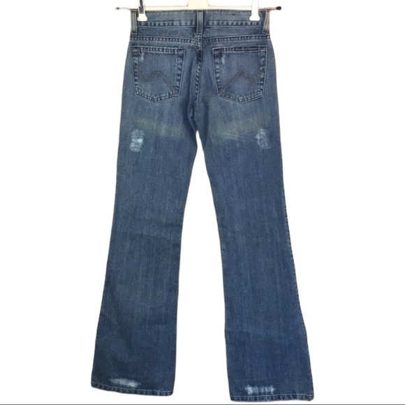 Jean Paul Da’Mage | Blue Jeans Low Rise Boot Cut Distressed 25 - Picture 3 of 9